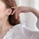 Ladies' Hoop Earrings with Zircons G553 6