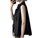 Ladies' Jacquard Waistcoat without Sleeves with Collar and Button Fastening Elegant Plain Waistcoat Made of Polyester and Cotton for Everyday Wear 5