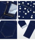Ladies' Jeans with Pearls Blue D2 5
