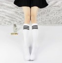 Ladies' Knee-High Socks with Stripes 2