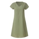 Ladies' Knee-Length Summer Dress with V-Neck and Short Sleeves Airy Cut Cotton and Polyester Can Also Be Worn as a Long T-Shirt 9