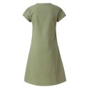 Ladies' Knee-Length Summer Dress with V-Neck and Short Sleeves Airy Cut Cotton and Polyester Can Also Be Worn as a Long T-Shirt 10