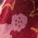 Ladies' Knitted Cardigan with Flowers and Button Fastening in V-Neck Loose Oversized Fit Pink Sweater with Floral Pattern for Everyday Wear 10