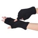 Ladies' Knitted Fingerless Gloves - Black 2