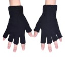Ladies' Knitted Fingerless Gloves - Black 3