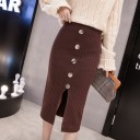 Ladies' Knitted Skirt with Buttons 7