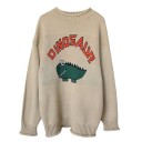 Ladies' Knitted Sweater with Dinosaur 1