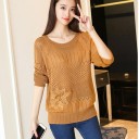Ladies' Knitted Sweater with Flower 4