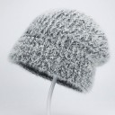 Ladies' Knitted Winter Beanie Hat with Soft Fuzz Ribbed Knit with Turned-up Hem Cotton, Polyester, and Wool Head Circumference 55 to 63 cm 6