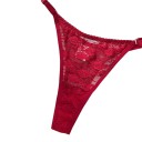 Ladies' Lace Bra Set with Underwire and Metal Heart in the Centre and Adjustable Side Straps Thong 16