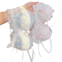 Ladies' Lace Bra with Decorative Lacing and Frills Cotton Lightweight Lingerie with Delicate Design for Everyday Wear 4
