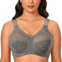 Ladies' Lace Bra with Full Cups without Padding Polyester Comfortable Lingerie with Wider Straps for Everyday Wear 6