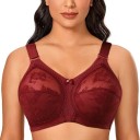 Ladies' Lace Bra with Full Cups without Padding Polyester Comfortable Lingerie with Wider Straps for Everyday Wear 3