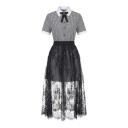 Ladies' Lace Mesh Underskirt with Floral Pattern and Elastic Waist Long Sheer Under Dress Universal Size 5