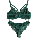 Ladies' Lace Underwear Set with Delicate Details Bra Knickers Polyester Elastane for Everyday Wear 5