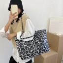 Ladies' Large Shoulder Bag with Animal Pattern Spacious Shopper Bag for Everyday Use Long Handles PU Leather 46 x 30 x 12 cm 3