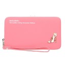 Ladies' Large Wallet made of PU Leather with a Metal Frame and Wrist Strap Mobile Compartment Card Slots Decorative Application 18 x 10 x 2 cm 4