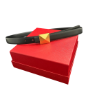 Ladies' Leather Belt 2.5 cm with Metal Pyramid Buckle Elegant Fashion Accessory for Trousers and Dresses Quality Craftsmanship Stylish Belt 5