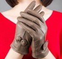 Ladies' Leather Gloves with Bow 12