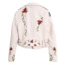 Ladies' Leather Jacket with Flowers 6