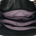 Ladies' Leather Shoulder Bag with Snake Pattern Handle with Metal Chains Spacious Hobo Shape Zip Fastening Internal Pockets 5