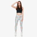 Ladies' Leggings with Cupcakes - Light Blue 5