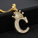 Ladies' Letter Necklace with Crown 3