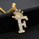 Ladies' Letter Necklace with Crown 6
