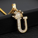 Ladies' Letter Necklace with Crown 21