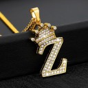 Ladies' Letter Necklace with Crown 26