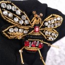 Ladies' lighter beanie with a decorative bee embroidered from beads and sparkling gems Material polyester and cotton Universal size 7