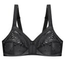 Ladies' Lightly Padded Bra for Larger Busts Floral Patterned Cups Adjustable Straps Hook Fastening Cotton with Nylon 3