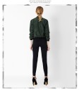 Ladies' Lightweight Bomber Jacket for Spring and Autumn Ribbed Collar and Hems Zip Pocket on Sleeve Side Pockets Metal Zip Lining Polyester 7
