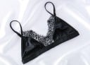 Ladies' Lightweight Bralette with Delicate Lace Shiny Triangle Cups Adjustable Thin Straps Nylon and Polyester 1