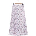 Ladies' Long A-Line Skirt with Pattern Smooth Waist With Lining Freely Draping Cut Finely Textured Polyester Fabric 4