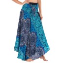 Ladies' Long Boho Skirt with Mandala and Floral Pattern Flowing Maxi Cut Waist with Bow Tie Artificial Silk and Polyester 3