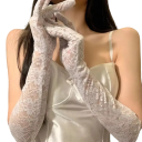 Ladies' Long Lace Gloves Full-Finger Breathable 40 cm Polyester Nylon Elegant Gloves for Social Occasions 5