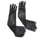 Ladies' Long Lace Gloves Full-Fingered Breathable Polyester Elegant Hand Gloves for Social Wear and Evening Outfit 4