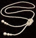 Ladies' Long Pearl Necklace with Knot D110 1