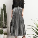 Ladies' Long Pleated Skirt Glossy 8