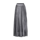 Ladies' Long Pleated Skirt with Metallic Shine Gathered Elastic Waistband Delicate Pleats Flowing Cut Material Polyester with Spandex 3