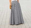 Ladies' Long Skirt with Check Pattern 2
