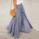 Ladies' Long Skirt with Check Pattern 4