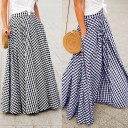 Ladies' Long Skirt with Check Pattern 5