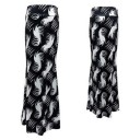 Ladies' Long Skirt with Pattern Fitted Mermaid Cut with Flared Lower Part Wide Waistband Stretchy Polyester and Elastane Blend 6