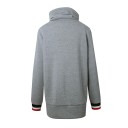 Ladies' Long Sweatshirt with High Funnel Neck and Drawstrings Front Pockets with Striped Edging Striped Cuffs Length Over the Hips Polyester 6