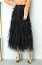Ladies' Long Tulle Skirt with Irregular Layered Ruffles Jagged Hem Fluffy Airy Cut Material: Polyester and Tulle 9