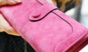 Ladies' Long Wallet 18 x 9 x 3 cm Artificial Leather with Suede Finish Button Fastening Card and Banknote Pockets Coin Pocket 13