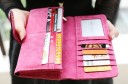 Ladies' Long Wallet 18 x 9 x 3 cm Artificial Leather with Suede Finish Button Fastening Card and Banknote Pockets Coin Pocket 14