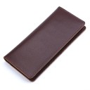 Ladies' Long Wallet Made of Genuine Leather Slim Folding Shape Minimalist Design without Embellishments Fine Grained Surface Stitched Edges 7